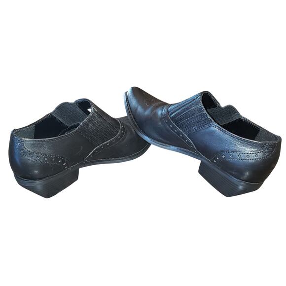 DINGO Black Leather Western Ankle Boots  8W Country Glam Southern Style Western - Picture 4 of 10